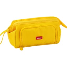 Angoo Cute Pencil Case Special Macaron Color Side Window Canvas Big Pencil Pouch Pen Box Storage Bag Student School Stationery