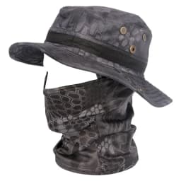 Women Men Hiking Fishing Boonie Hat Outdoor Sport Sun UV Protection Neck Face Camouflage Adjustable Bucket Caps and Mask