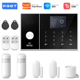 PGST WiFi 4G 2G GSM Home Alarm System Works with Tuya Smart Life Security Protection Alarm Security System Motion Door Sensor
