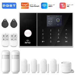 PGST WiFi 4G 2G GSM Home Alarm System Works with Tuya Smart Life Security Protection Alarm Security System Motion Door Sensor