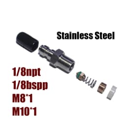 HPA High Pressure Air 8mm Quick Disconnect Male Female Adapter, Fill Nipple 1/8NPT 1/8BSPP M10*1 M8*1 Stainless Steel