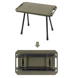 Folding Camping Table with Carry Bag, Height Adjustable Lightweight Desk, Two-Sides Hanging Cookware Table for Hiking, Picnic