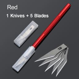 1Set Precision Carving Craft Knife Stainless Steel Hobby Knives for DIY Art Work Cutting Scrapbooking Stencil Models with5Blades