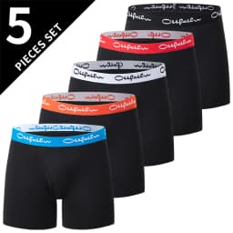 5/10 Pack Multi-size Teenagers To Adults Men's Boyshort Leisure Sports Joker Elastic Waist Long Men's Underwear Can Be Parent-ch