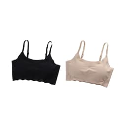 2Pcs/Set Ice Silk Seamless Bra Women Wave Hem Comfort Bralette Everyday Underwear Removable Pads Bra Top Sexy Lingerie S-XXL