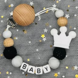 Hot Sale Custom Personalized Name Handmade Pacifier Clip Holder Silicone Dinosaur Pacifier Chain Baby Teether Teether Chain Gift