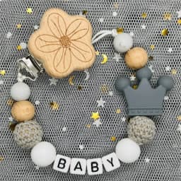Hot Sale Custom Personalized Name Handmade Pacifier Clip Holder Silicone Dinosaur Pacifier Chain Baby Teether Teether Chain Gift