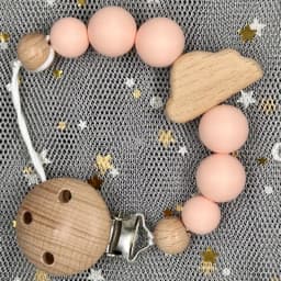 Custom Name Wood Personalized Baby Pacifier Chain Clip Silicone Bead Dummy Nipple Holder With Name Teether Pendant Newborn Gift