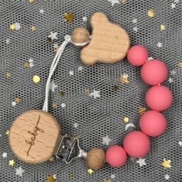 Custom Name Wood Personalized Baby Pacifier Chain Clip Silicone Bead Dummy Nipple Holder With Name Teether Pendant Newborn Gift