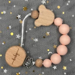 Custom Name Wood Personalized Baby Pacifier Chain Clip Silicone Bead Dummy Nipple Holder With Name Teether Pendant Newborn Gift