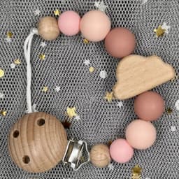 Custom Name Wood Personalized Baby Pacifier Chain Clip Silicone Bead Dummy Nipple Holder With Name Teether Pendant Newborn Gift
