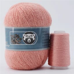 Fur Mink Yarn for Knitting 2-Ply Worsted Fluffy Yarn for Crocheting Needlework 1 Skein 340 M 50+20g