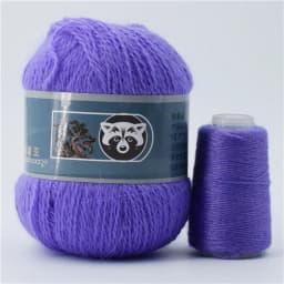 Fur Mink Yarn for Knitting 2-Ply Worsted Fluffy Yarn for Crocheting Needlework 1 Skein 340 M 50+20g