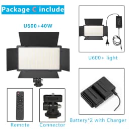 Nagnahz U800+ LED Video Light Photo Studio Lamp Bi-Color 2500K-8500k Dimmable with Tripod Stand Remote for Video Recording Para