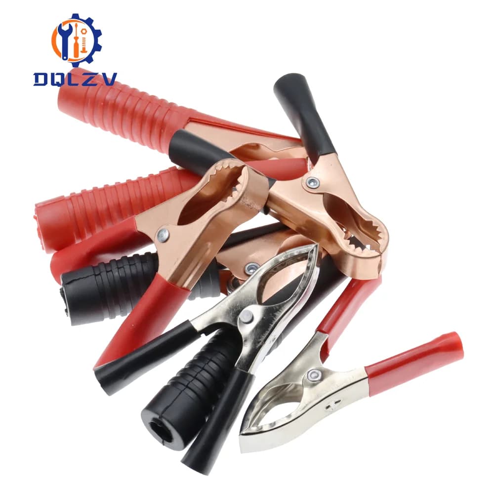 2PCS 30A 50A 100A Red+Black Crocodile Car Caravan Van Battery Test Lead Clips Best Promotion Alligator Clips Connector Plug