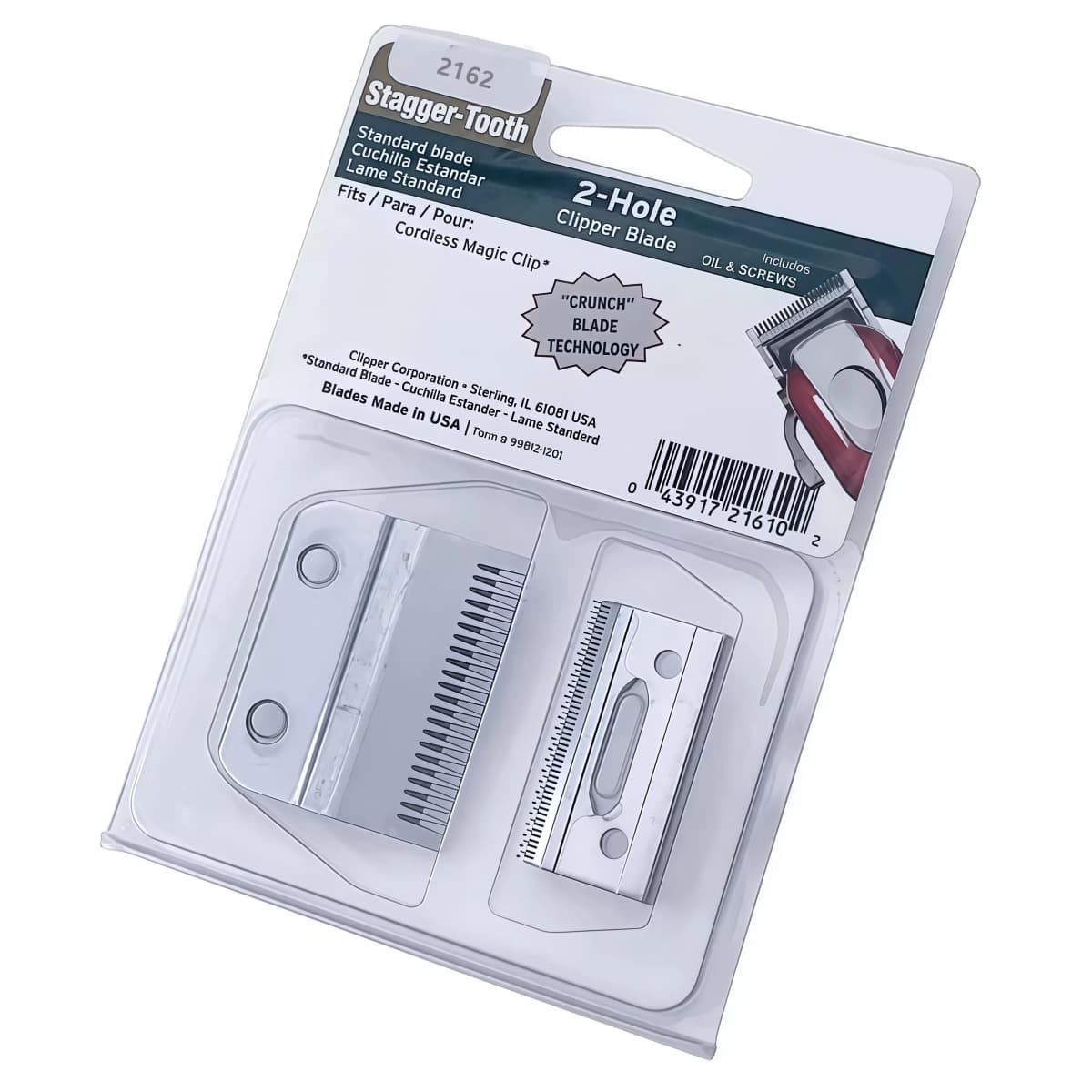 #2162,Professional Stagger-Tooth 2-Hole replacement Clipper Blade set Compatible With For Cordless Magic Clip 8148