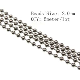 1.5 2.0 2.4 3.2 4 6 8 10mm Stainless Steel Ball Chain Bulk Bead Chain Necklace Connector Clasp For DIY Necklace Jewelry Making