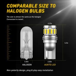 2PCS T10 W5W LED Bulbs Red Canbus 194 168 LED Clearance Yellow Light Car Interior Reading Door Trunk License Plate Lamp 6500K