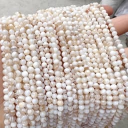 Natural Shell Brown Lace Mother of Pearl Round Loose Beads 15" Strand2 3 4 6MM Pick Size for Jewelry Making Bracelet Necklace