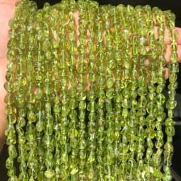 6-8mm Irregular Natural Green Peridot Stone Beads for Accessories Jewellery Making Bracelet Necklace 15 Inch