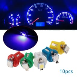 10Pcs LED Light Car Gauge Speed Dash Bulb Dashboard instrument Light Wedge Interior Lamp B8.5D 509T B8.5 5050 Led 1 SMD T5 Lamp