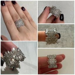 Huitan Gorgeous Silver Color Cubic Zirconia Wedding Party Ring for Women Personality Irregularity Design Trendy Jewelry Size6-10