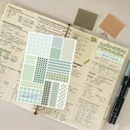 8PCS Grid Material Paper Convenience Sticker DIY Feel Free Sticker Account Material Notebook Phone Case Water Cup Waterproof