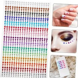 1sheet 900pcs Rainbow Face Glitter Gem Stickers Stick-On Facial Tattoo Eye Rhinestone Jewels 3/4/5mm Mix Wedding Party Make Up