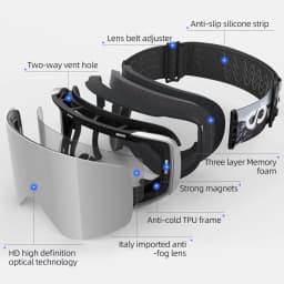 COPOZZ Professional Winter Ski Goggles Magnetic Quick-Change Double Layers Anti-Fog Snowboard Goggles Men Women Ski Equipment