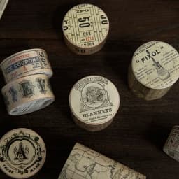 Yoofun 300cm Washi Tape Vintage Map Ticket Bill Coupon Masking Tape for Collage Junk Journal Scrapbooking Planner DIY