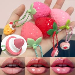 Random Shipping 1PC Strawberry Lip Gloss Lipstick, Christmas Holiday Gift, Moisturizing Anti Crack Long Lasting Lip Balm