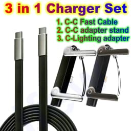 Quick Charge Flat Phone Charger Type C 240W Foldable Stand Fast Charging Kick Cable Stand Holder Cord for IPhone 17 16 Samsung