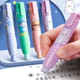 Erasers Pen Retractable Press Pencil Rubber Correction Supplies School Stationery Erasers for Kids Soft Art Eraser Pen
