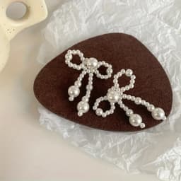 10pcs Hand Woven Pearl Bow Heart-shaped DIY Materials Decorative Accessories Clothing Accessories