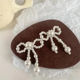 10pcs Hand Woven Pearl Bow Heart-shaped DIY Materials Decorative Accessories Clothing Accessories