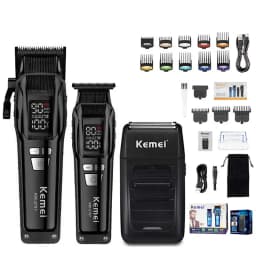 Kemei Professional Electric Hair Clipper Kit Rechargeable Hair Trimmer Shaver For Men USB Charging Beard Razor KM-2797 KM-1102