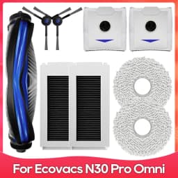 Compatible For ( Ecovacs Debot N30 Omni / N30 Pro Omni ) Replacement Part Accessory Main Side Brush Hepa Filter Mop Dust Bag