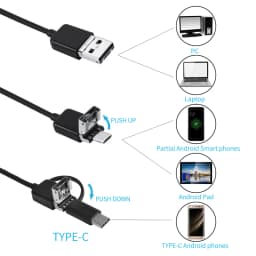 8mm Endoscope Camera 720P HD USB Endoscope With 8 LED 1/2/5/10M Flexible Cable Waterproof Inspection Borescope for Android PC