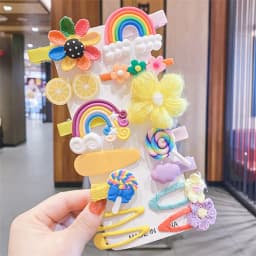 14pcs Set Of Hair Clips For Girls Cartoon Ice Cream Cute Children Hair Clips Fashion Accessories Children Candy Hair Clips