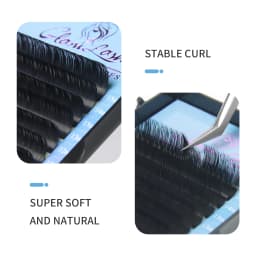 GLAMLASH Mix 7~15/15-20/20-25mm Handmade Korean Pbt J/B/C/D/L/LU(M) CURL Eyelash Extension Natural Soft Faux Mink Lash
