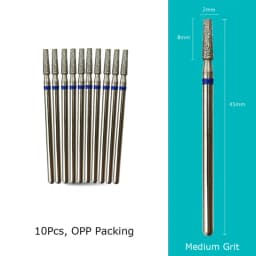 HYTOOS 10pcs/Set Nail Drill Bits Diamond Cutters for Manicure Cuticle Burr Milling Cutter for Pedicure Nails Accessories Tools