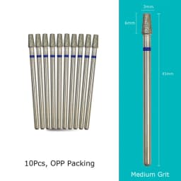 HYTOOS 10pcs/Set Nail Drill Bits Diamond Cutters for Manicure Cuticle Burr Milling Cutter for Pedicure Nails Accessories Tools