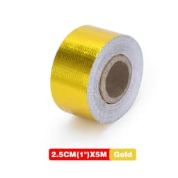 1m 2m 5m 10m Gold Car Motorcycle Exhaust Wrap Pipe Header Heat Insulation Roll Tape Turbo Heat Exhaust Thermal Wrap Tape
