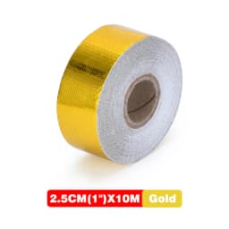 1m 2m 5m 10m Gold Car Motorcycle Exhaust Wrap Pipe Header Heat Insulation Roll Tape Turbo Heat Exhaust Thermal Wrap Tape
