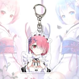 Re:Life in A Different World From Zero Ram Rem Cute Keychain Emilia Beatrice Keyring Natsuki Subaru Bag Tag Cos Baji Accessory