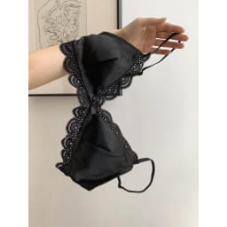 SP&CITY Korean Style Triangle Cup Bow Lace Bra for Women Small Chest Satin Underwear Sweet Girl Breathable Comfortable Soft Bra