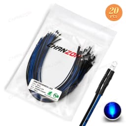 20pcs 3mm Prewired LED Light Emitting Diode DC 12V Warm White Red Green Blue Yellow Orange UV Pink Pre Wired Cable Lamp Bulb