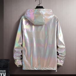 Women Basic Jackets Summer 2026 Colorful Reflective Oversize Thin Windbreaker Women Hooded Jackets Coat Zipper Woman Veste Femme