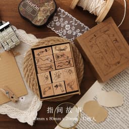 Jenny Chinese Character Number Universe Flower Week Wooden Rubber Stamp Scrapbooking Deco DIY Craft Standard Wooden Stamps