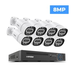H.View 4K 5Mp 8Mp Poe CCTV Security Camera System Home Video Surveillance Kit 8Ch NVR Audio Outdoor Ip Camera XMEYE App